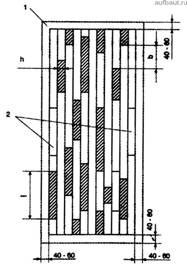 Щит с мелкопустотным заполнением деревянными брусками (рейками) или полосами ДСП