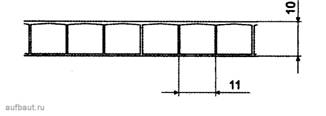 Профиль листа поликарбоната Standart толщиной 10 мм