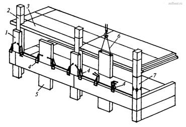 Схема установки простеночных панелей с помощью струбцин с откидными хомутами