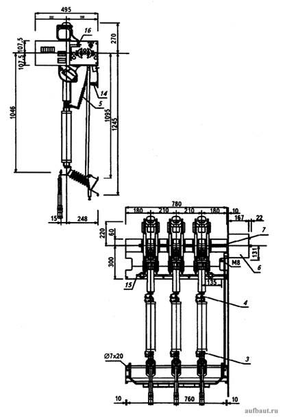 Выключатель нагрузки ВНТ с механизмом аварийного отключения (привод К-2Е)