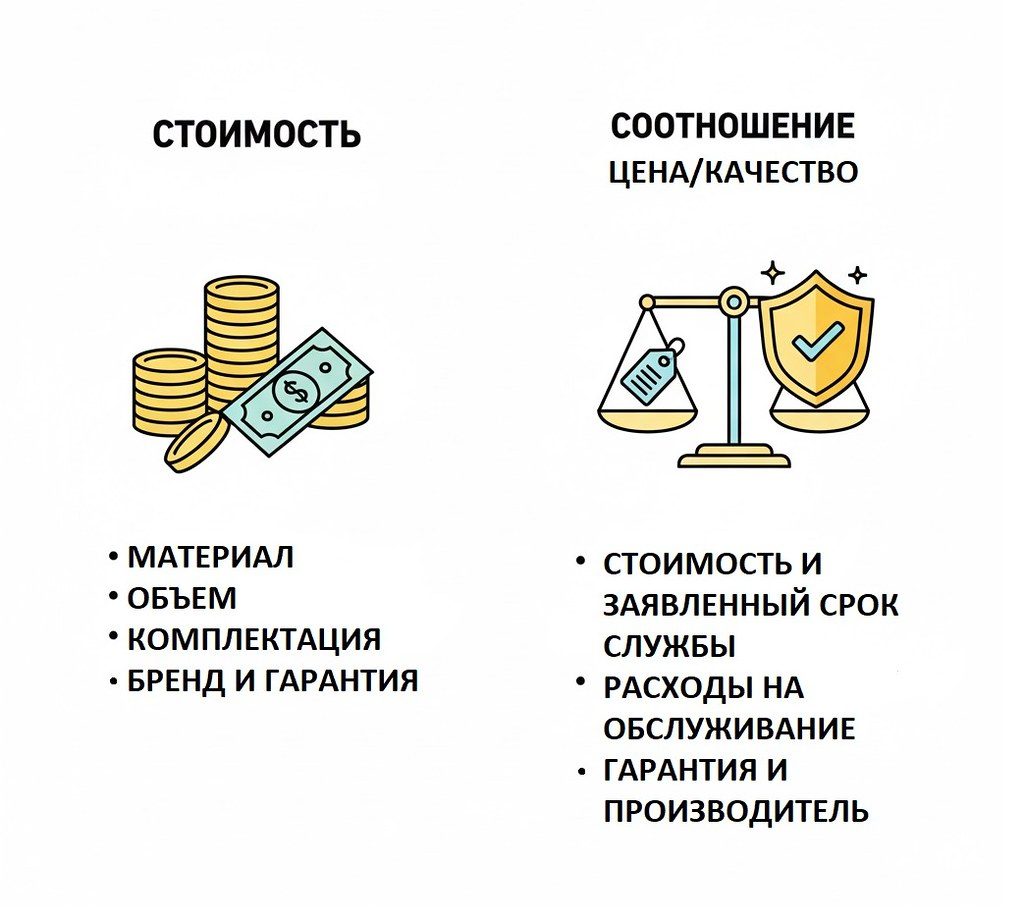 Стоимость и соотношение цена/качество септика