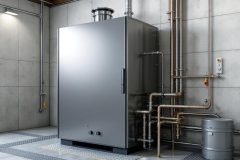 Напольный газовый котел в котельной