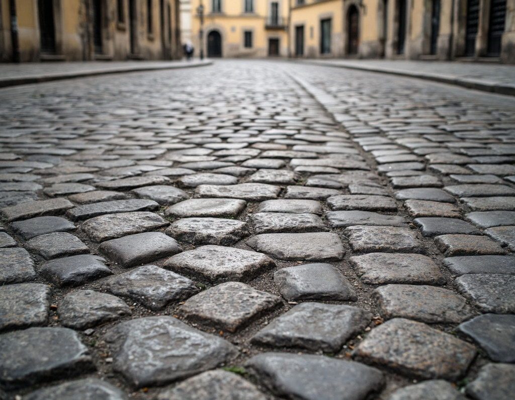 Пилено-колотая брусчатка сочетает в себе колотые боковые грани и пиленые верхнюю и нижнюю поверхности.