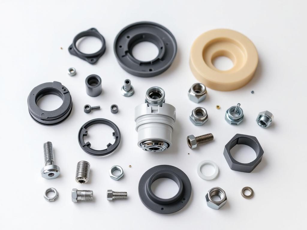 Разобранный смеситель (вид внутренних деталей)